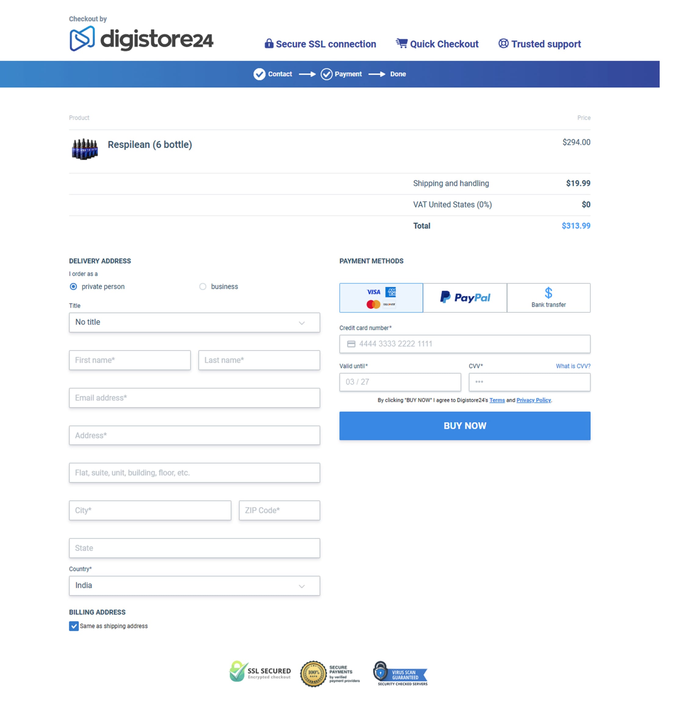 Respilean-Secure-Checkout